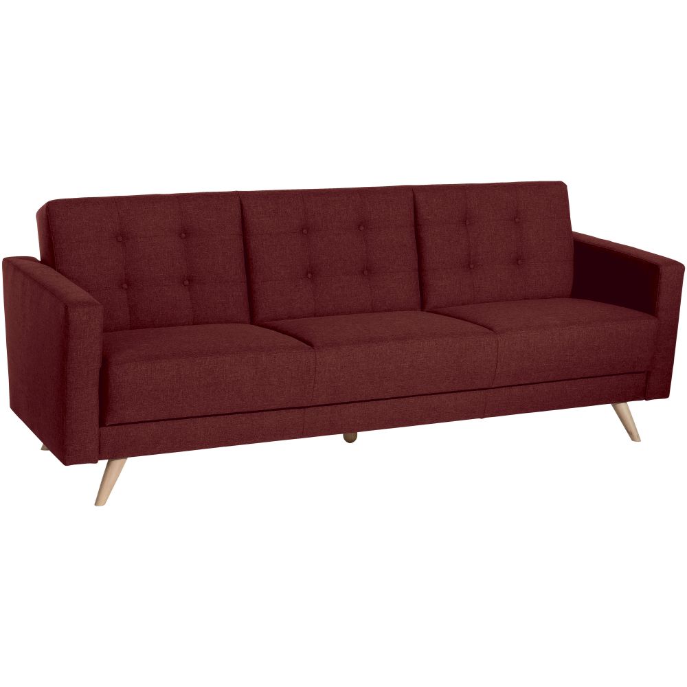 Max Winzer | Julian | Sofa 3-Sitzer mit Bettfunktion | rot | Flachgewebe