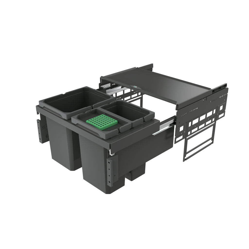 Naber | Cox Base 360 K 600-3 Abfallsammler Frontauszugssystem Biodeckel anthraz